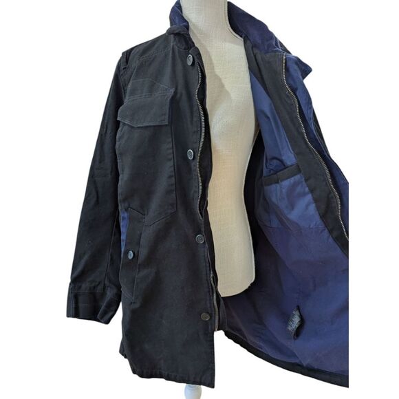 G-Star Raw Denim Fleet Garber Trench Black Canvas Field Coat Jacket Men's XL - Picture 5 of 13